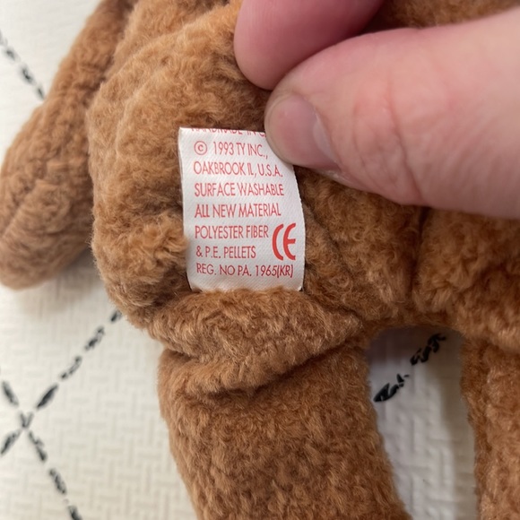 Curly Ty Beanie Baby, vintage, 90s toys, tag errors curly bear, collectible - Picture 3 of 7